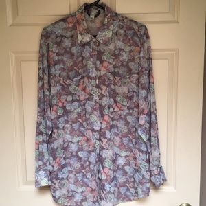 American Apparel chiffon button front blouse